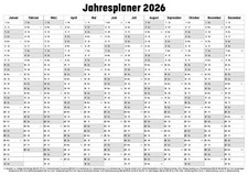 Jahresplaner Wandkalender