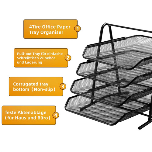 Mesh desk organizer etagen - organizer, 4